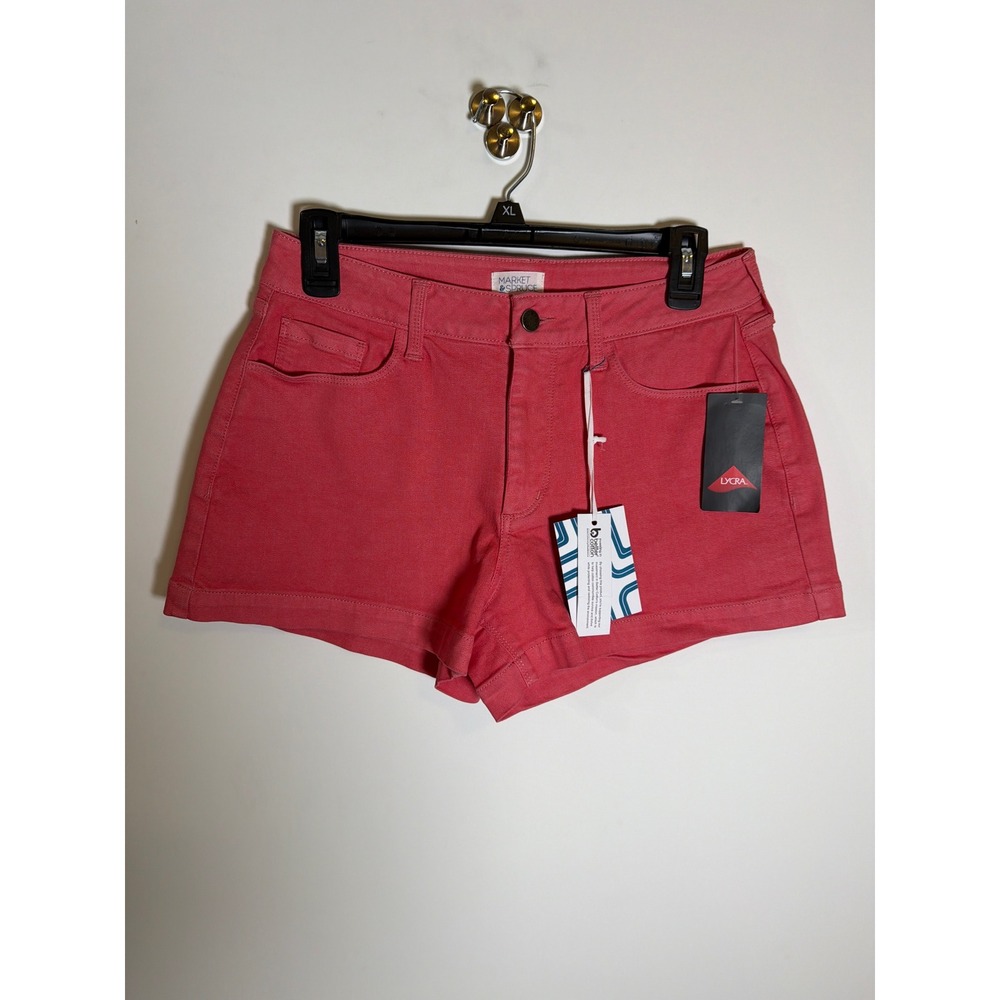 Market Spruce Womens Coral Pink Stretch Denim Shorts Size 6 New